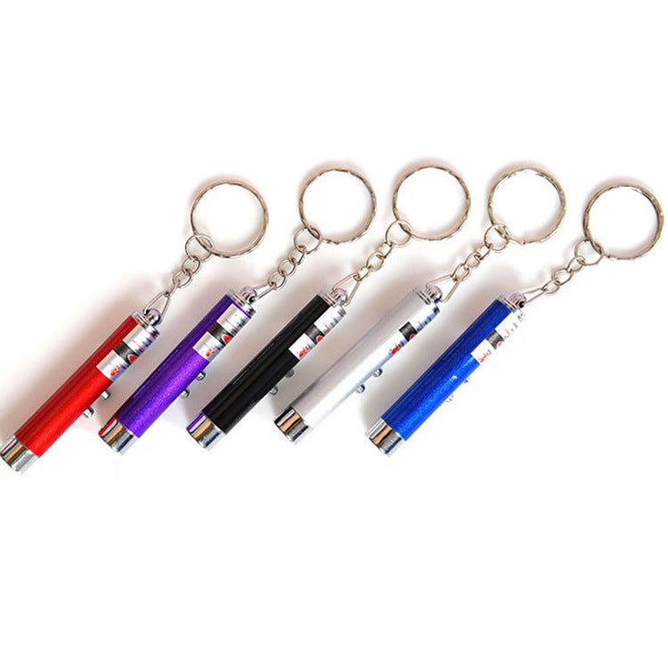 USB Charging Stainless Steel Laser Pointer Five Patterns Purple Light Cat Toy