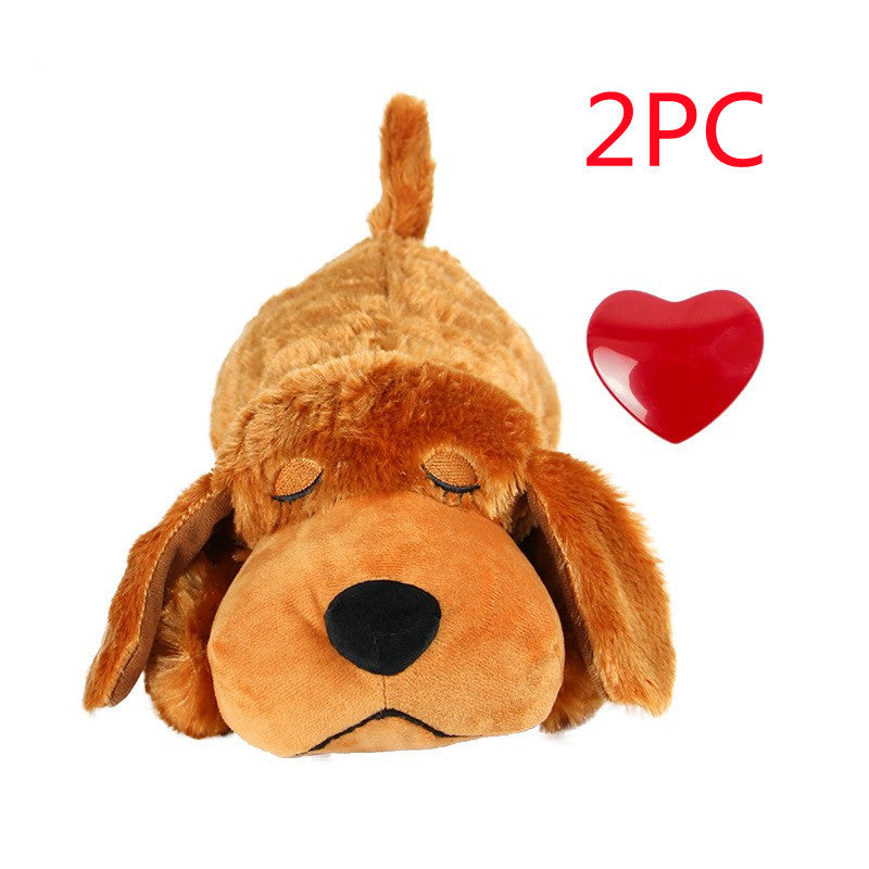 Pet Comfort Dog Anxiety Accompany Sleep Simulation Heartbeat Plush Toy